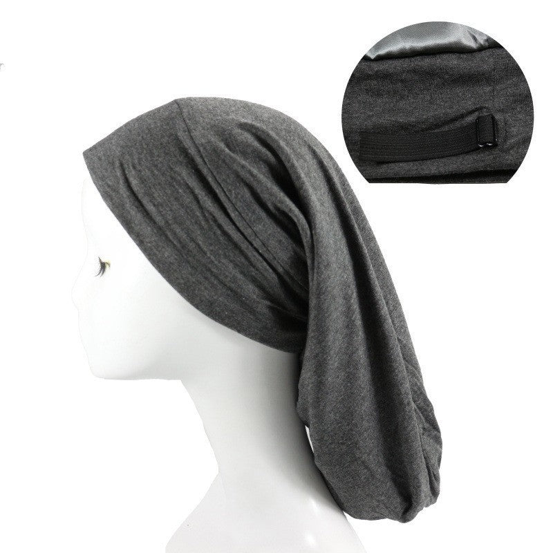 Women's Satin-Lined Adjustable Long Sleep Bonnet (Anti-Frizz Night Protector)