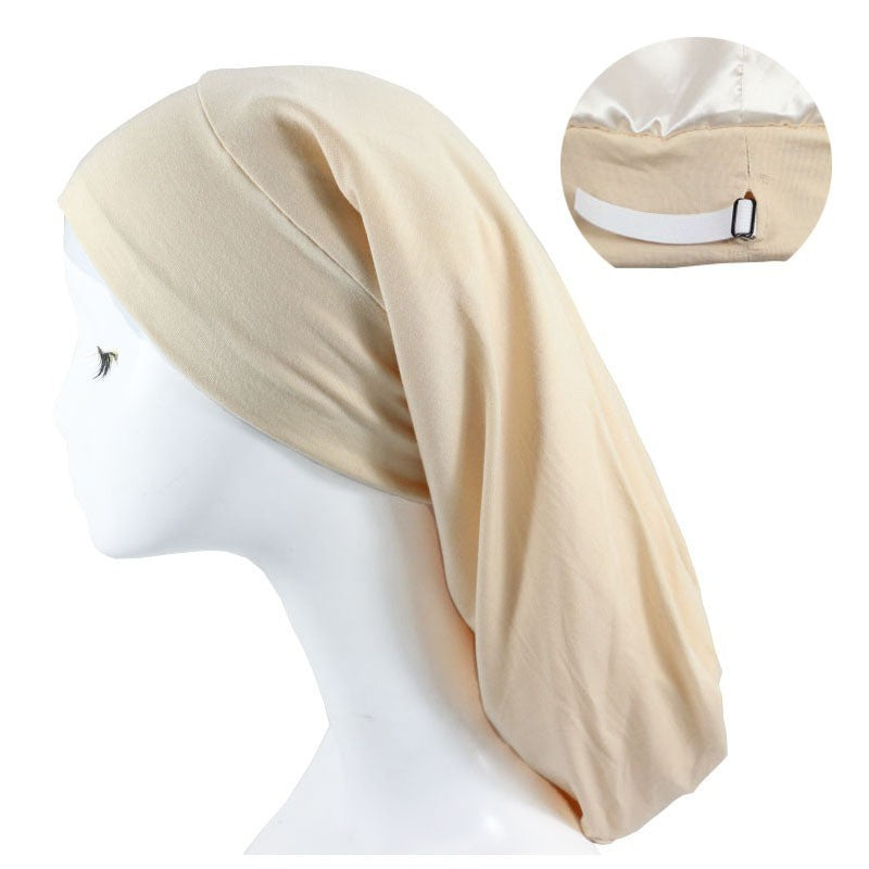 Women's Satin-Lined Adjustable Long Sleep Bonnet (Anti-Frizz Night Protector)