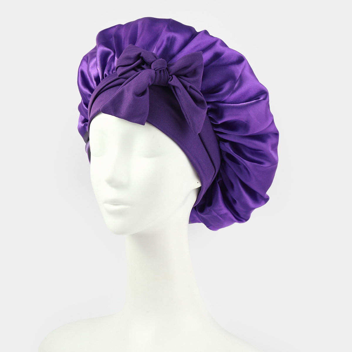 SEVLYA Satin Sleep Bonnet — Double-Layer, Adjustable Tie Band