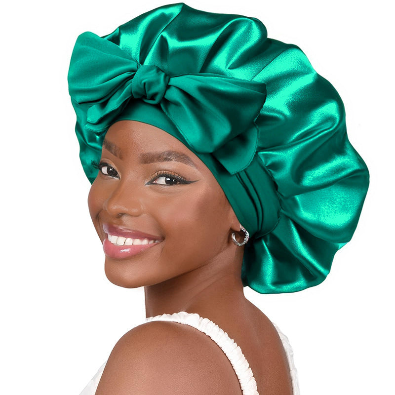 SEVLYA Satin Sleep Bonnet — Double-Layer, Adjustable Tie Band
