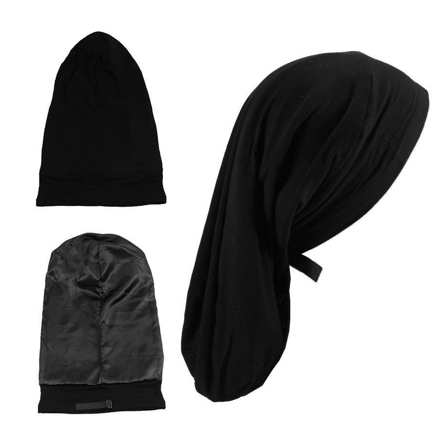 Women's Satin-Lined Adjustable Long Sleep Bonnet (Anti-Frizz Night Protector)