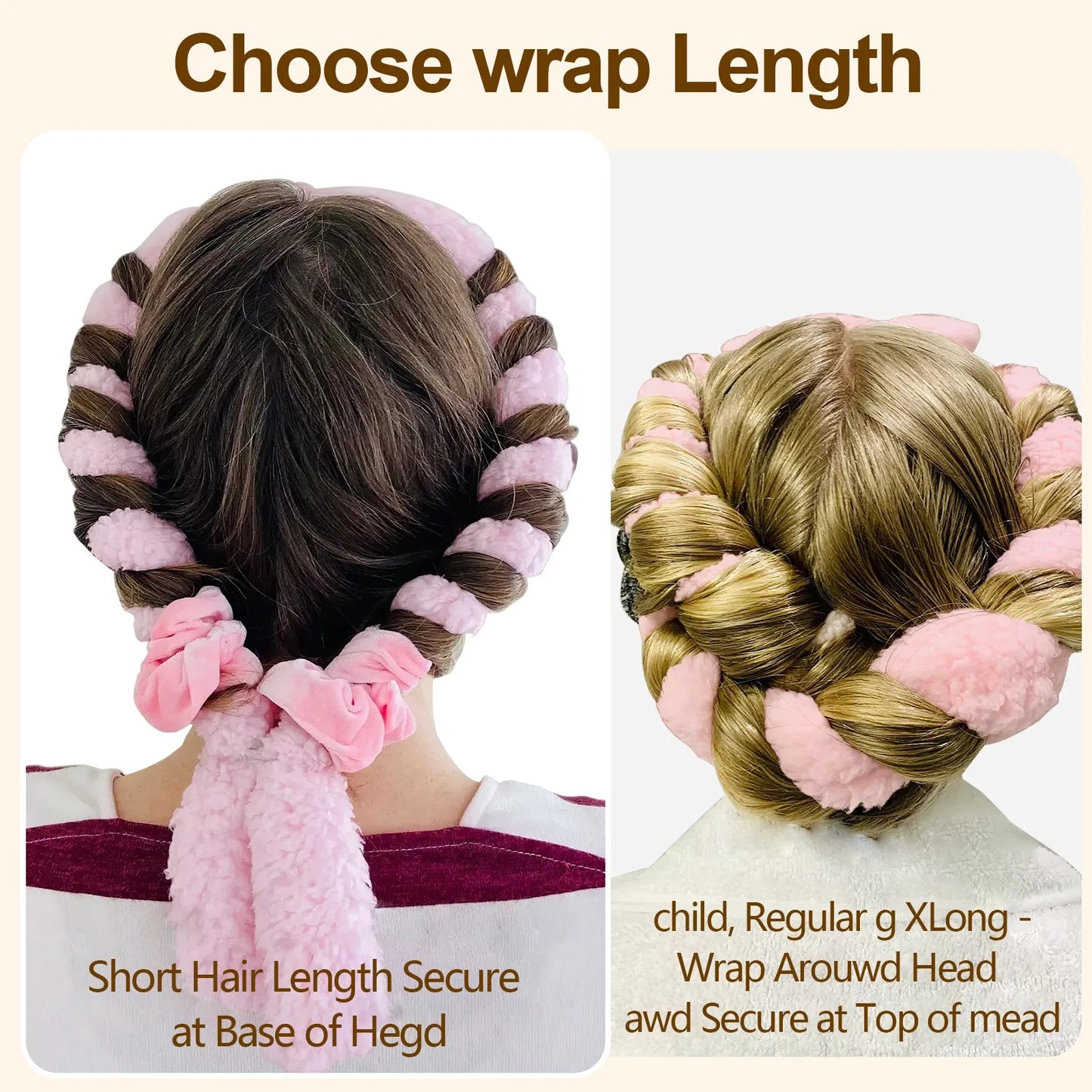 SEVLYA Night Curl Kit — Satin Heatless Curling Rod (Pink)