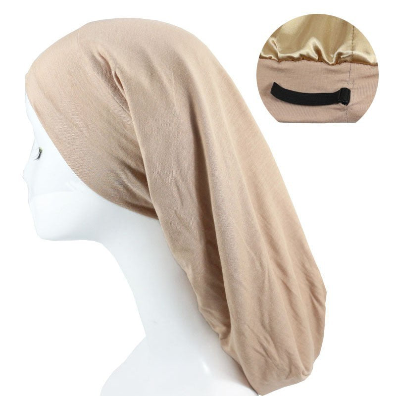 Women's Satin-Lined Adjustable Long Sleep Bonnet (Anti-Frizz Night Protector)
