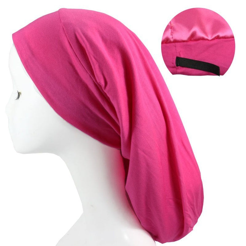 Women's Satin-Lined Adjustable Long Sleep Bonnet (Anti-Frizz Night Protector)