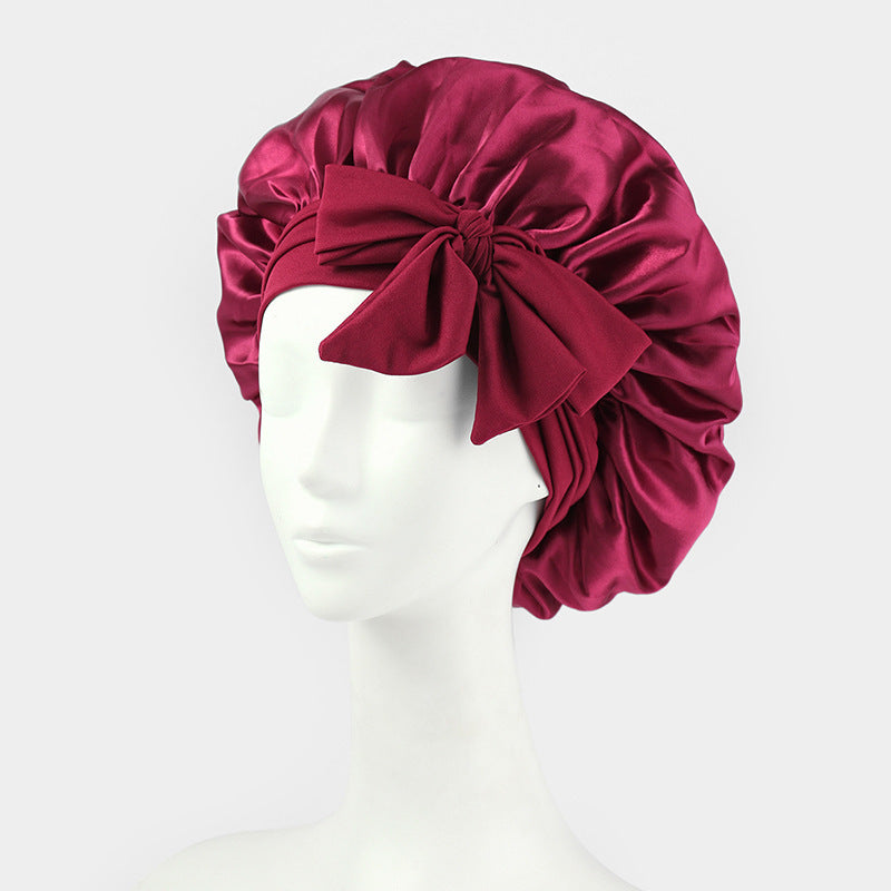 SEVLYA Satin Sleep Bonnet — Double-Layer, Adjustable Tie Band