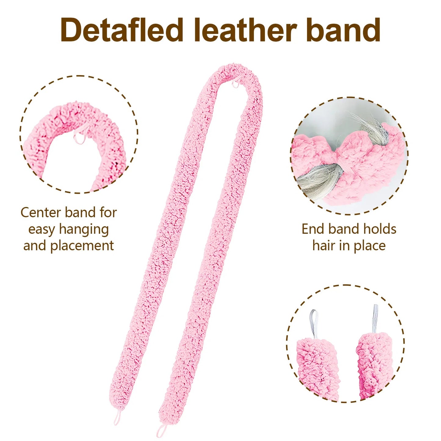 SEVLYA Night Curl Kit — Satin Heatless Curling Rod (Pink)