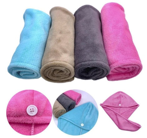 SEVLYA Microfiber Hair Towel Wrap — Quick-Dry Anti-Frizz (Button Turban)