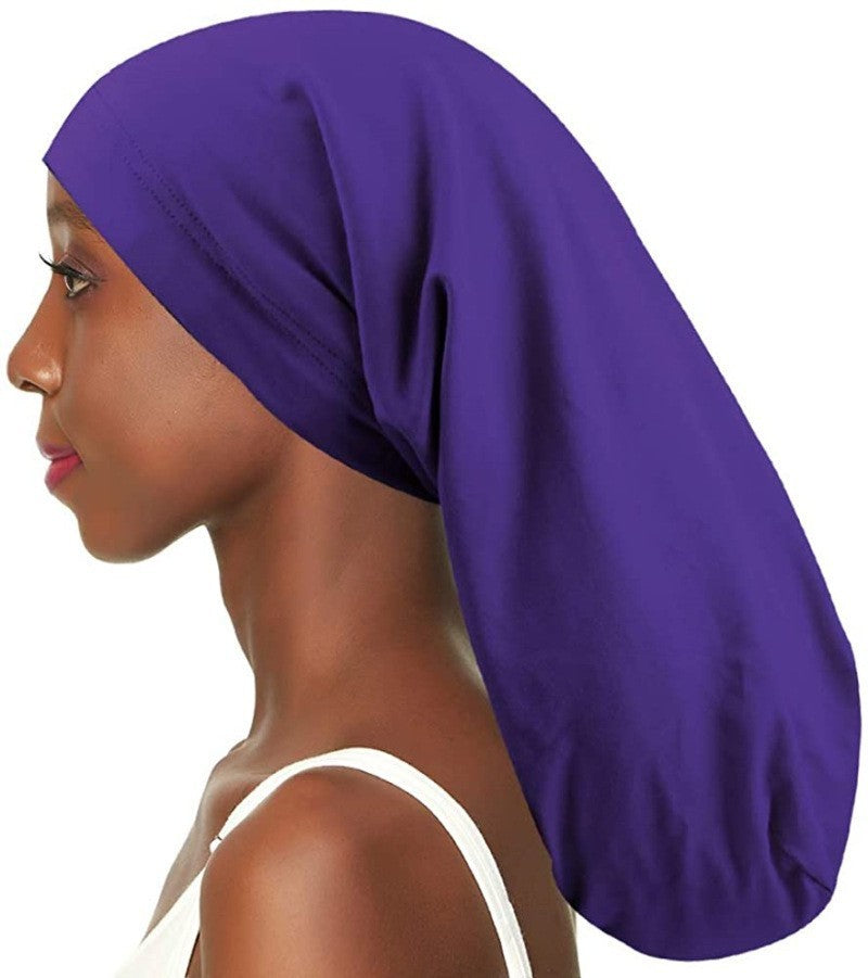 Women's Satin-Lined Adjustable Long Sleep Bonnet (Anti-Frizz Night Protector)