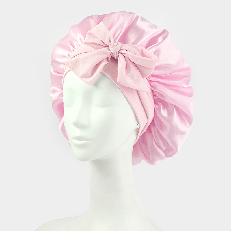 SEVLYA Satin Sleep Bonnet — Double-Layer, Adjustable Tie Band