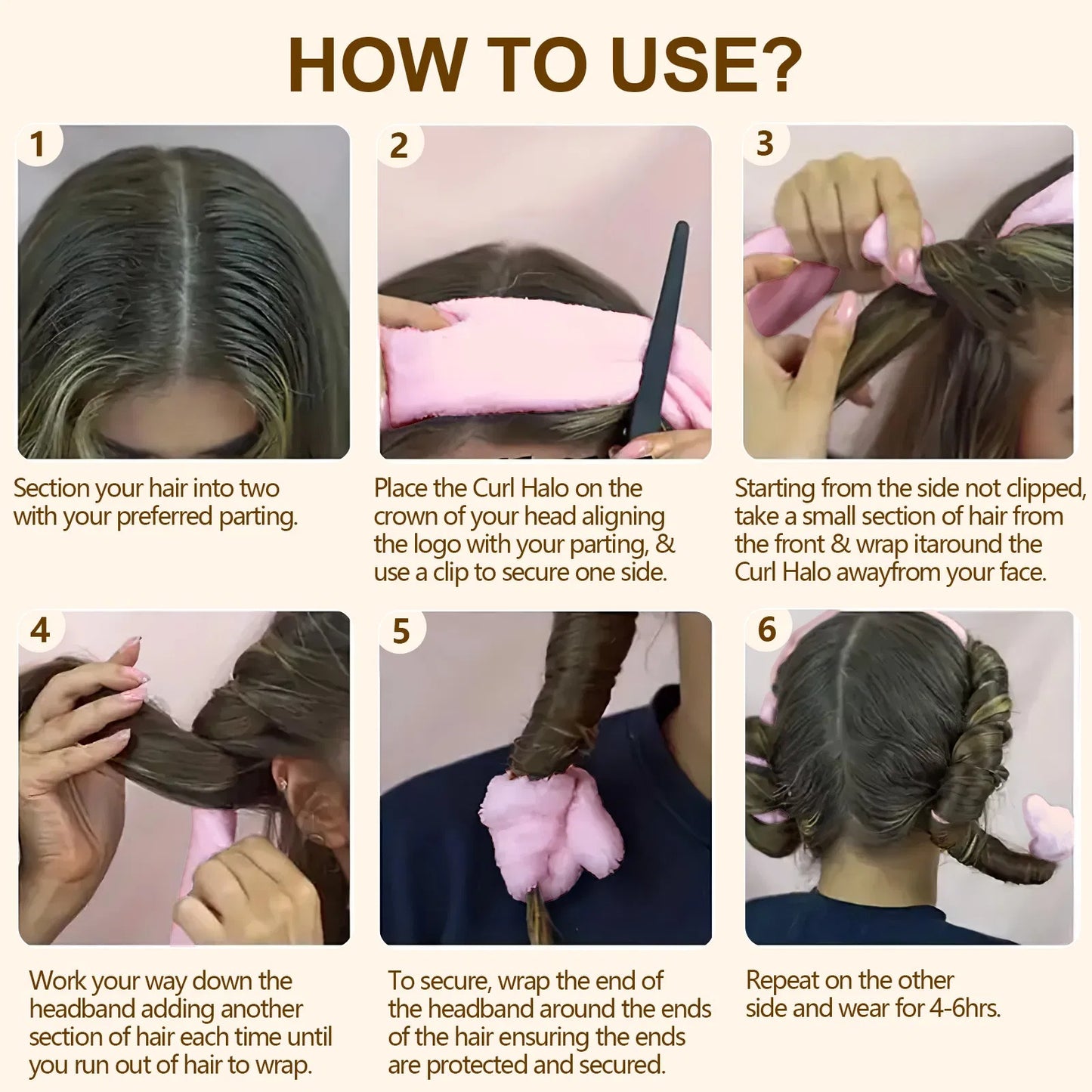 SEVLYA Night Curl Kit — Satin Heatless Curling Rod (Pink)