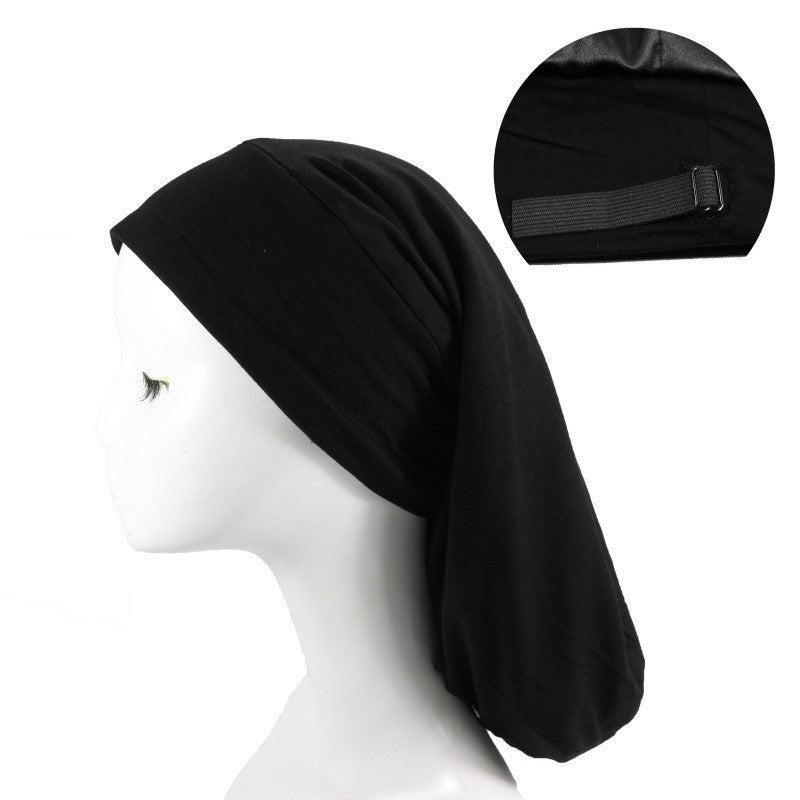 Women's Satin-Lined Adjustable Long Sleep Bonnet (Anti-Frizz Night Protector)