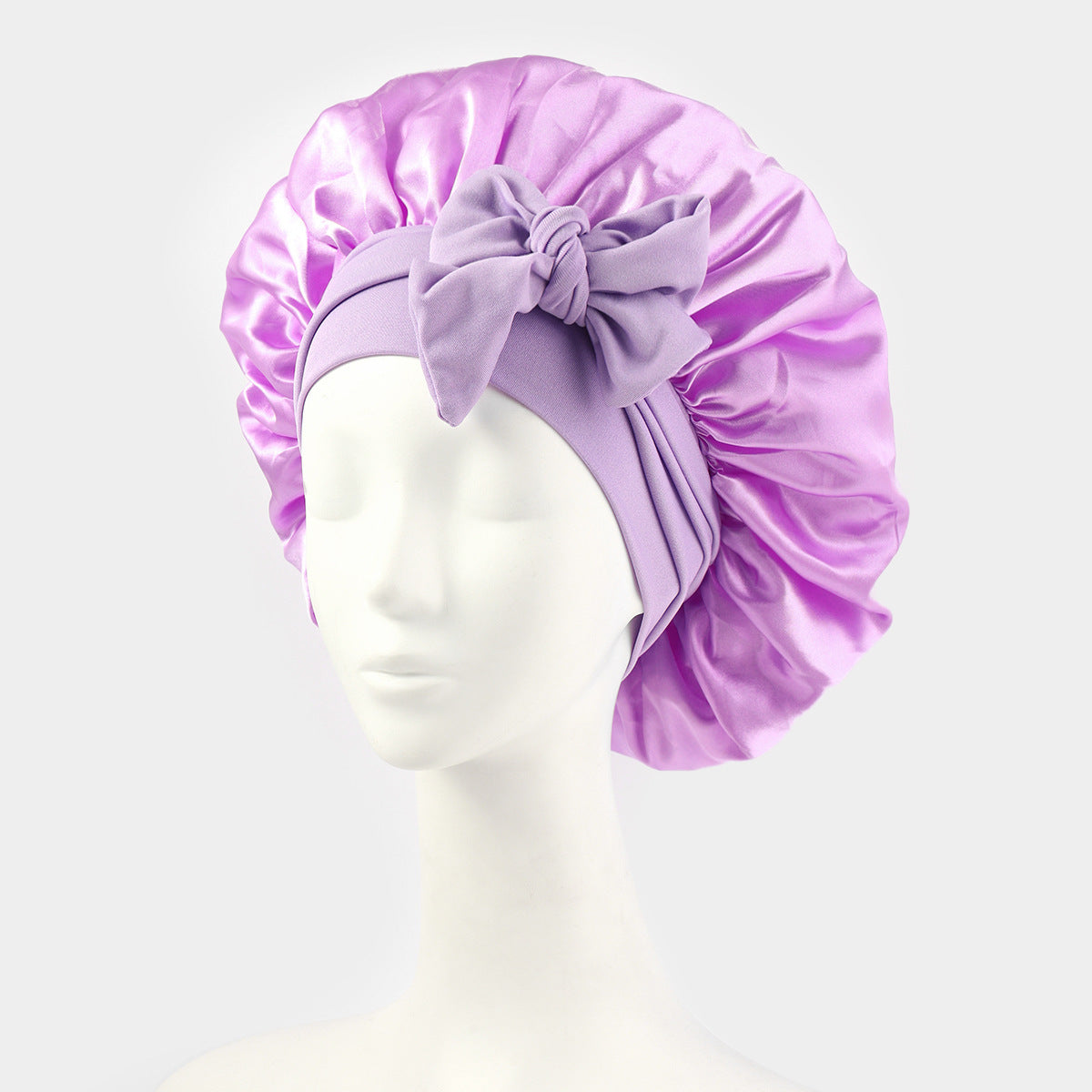 SEVLYA Satin Sleep Bonnet — Double-Layer, Adjustable Tie Band