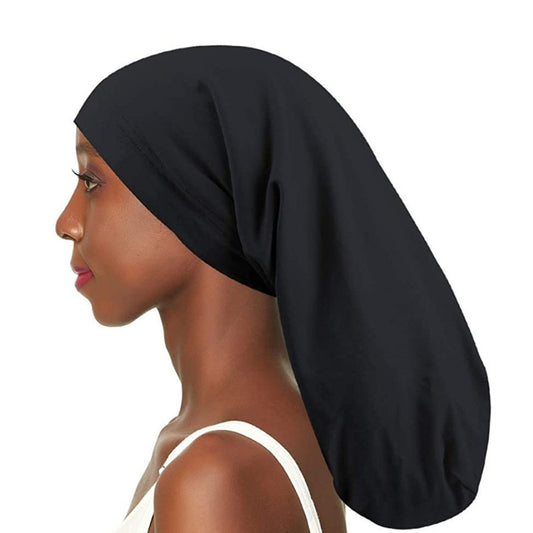 Women's Satin-Lined Adjustable Long Sleep Bonnet (Anti-Frizz Night Protector)