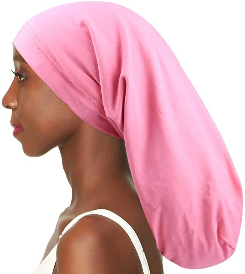 Women's Satin-Lined Adjustable Long Sleep Bonnet (Anti-Frizz Night Protector)